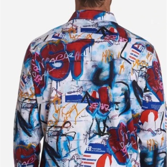 ROBERT GRAHAM Pichacao Graffiti Print Part Embroidered Sports Shirt LS 2x - Picture 14 of 16